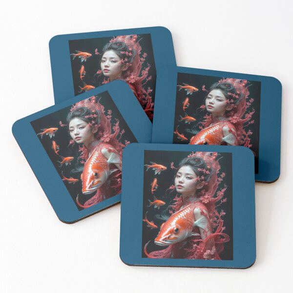 Item preview, Japanese girl golden fish designed and sold by TerradVents.