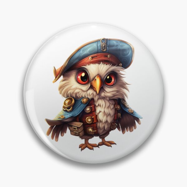 Item preview, Kawaii Owl Pirate designed and sold by KawaiiArtStyle.