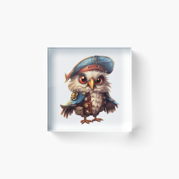 Item preview, Kawaii Owl Pirate designed and sold by KawaiiArtStyle.