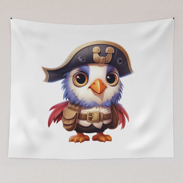 Item preview, Kawaii Blue Bird Pirate designed and sold by KawaiiArtStyle.