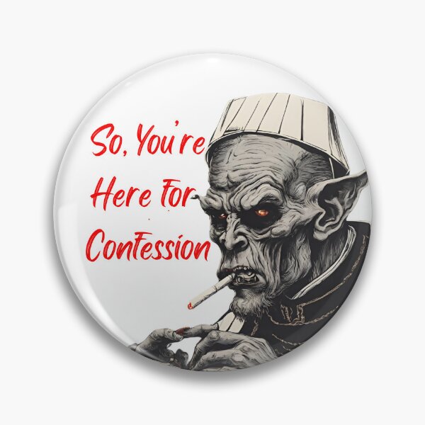 Item preview, So, You're Here for Confession Pop Art Clipart Drawing of Roman Catholic Demon Priest designed and sold by Wolvescreate.