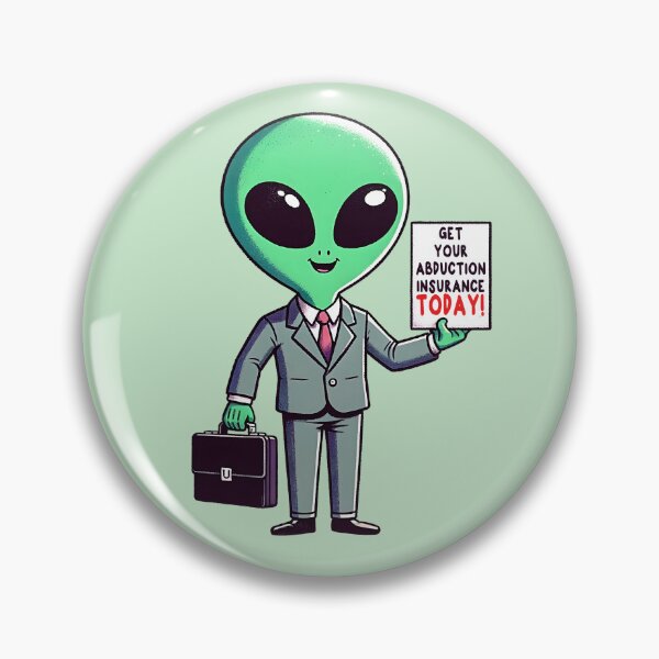 Item preview, Funny Alien Insurance Salesman. Humorous alien sci fi design. designed and sold by Unitepeople.