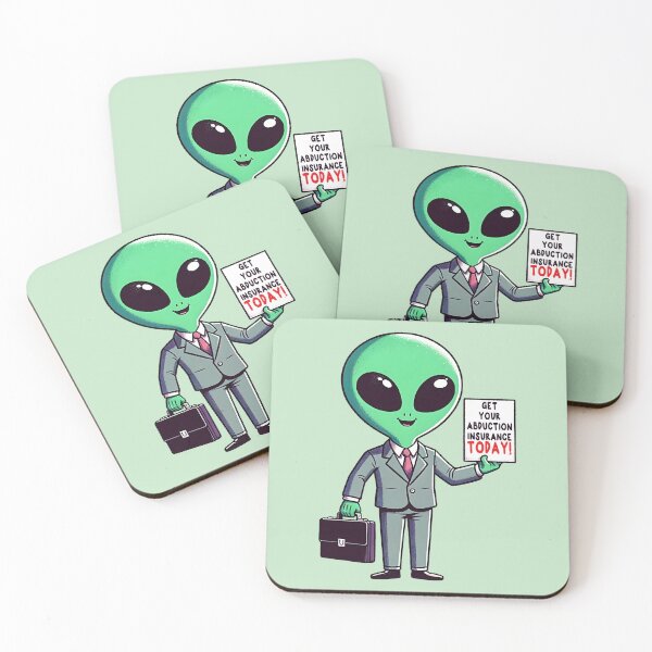 Item preview, Funny Alien Insurance Salesman. Humorous alien sci fi design. designed and sold by Unitepeople.