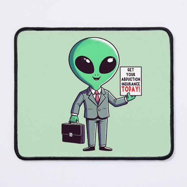 Item preview, Funny Alien Insurance Salesman. Humorous alien sci fi design. designed and sold by Unitepeople.
