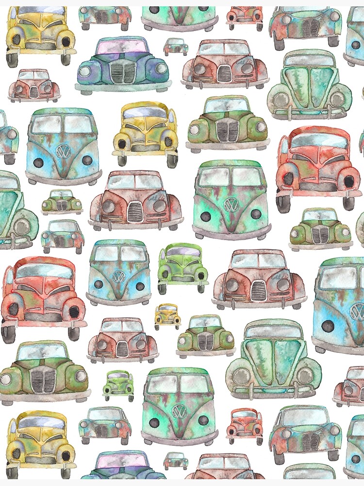 "Classic Car Pattern" Canvas Print by ElenaONeill | Redbubble