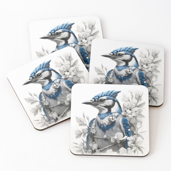 Item preview, Black and White Blue Jay designed and sold by Pencil-Art.