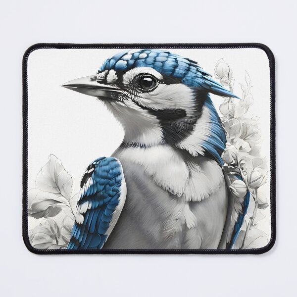 Item preview, Black and White Blue Jay designed and sold by Pencil-Art.