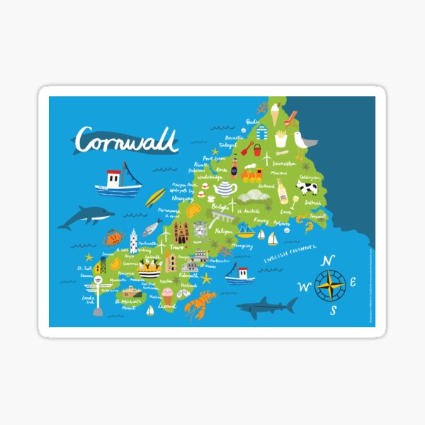 Cornwall Map Sticker