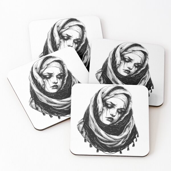 Item preview, Mystical Moon Goddess in Black and White – Elegant, Spiritual Illustration designed and sold by Tomioka-Art.