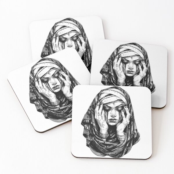 Item preview, Mystical Moon Goddess in Black and White – Elegant, Spiritual Illustration designed and sold by Tomioka-Art.