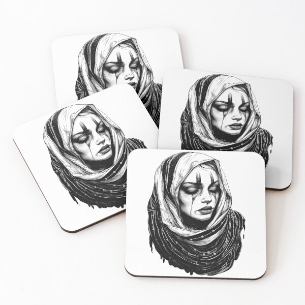 Item preview, Mystical Moon Goddess in Black and White – Elegant, Spiritual Illustration designed and sold by Tomioka-Art.