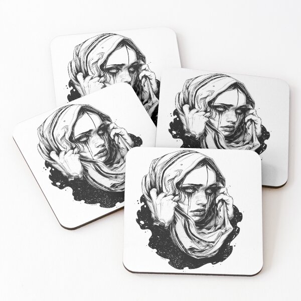 Item preview, Mystical Moon Goddess in Black and White – Elegant, Spiritual Illustration designed and sold by Tomioka-Art.