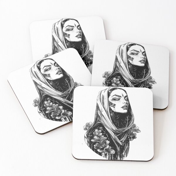 Item preview, Mystical Moon Goddess in Black and White – Elegant, Spiritual Illustration designed and sold by Tomioka-Art.