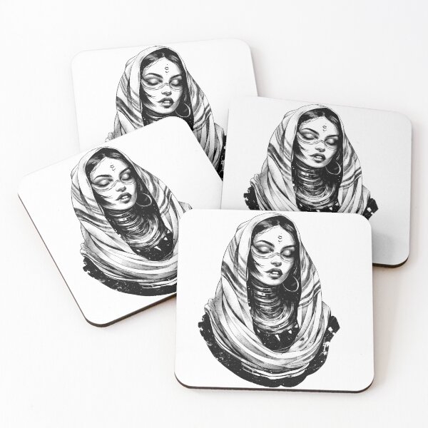 Item preview, Mystical Moon Goddess in Black and White – Elegant, Spiritual Illustration designed and sold by Tomioka-Art.