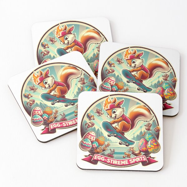 Item preview, squirrel with a skateboard Easter Funny animals   designed and sold by Expressions-Sel.