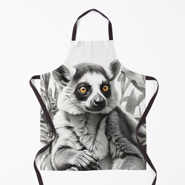 Item preview, Black and White Lemur Pencil Drawing designed and sold by Pencil-Art.