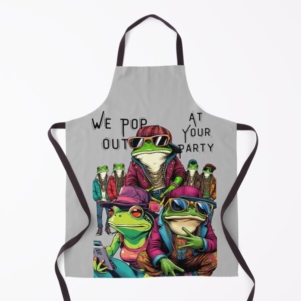Item preview, We Pop Out At Your Party Pop Art Pop culture Whimsical Drawing of Gangsta Toads designed and sold by Wolvescreate.