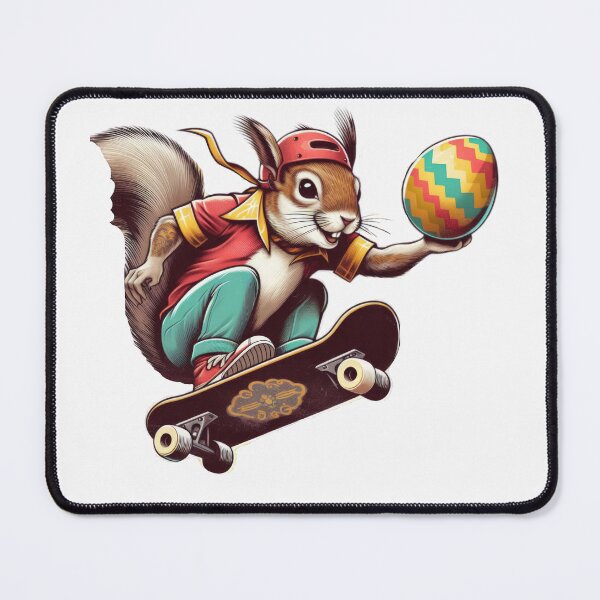 Item preview, squirrel with a skateboard and easter egg Easter Funny animals designed and sold by Expressions-Sel.