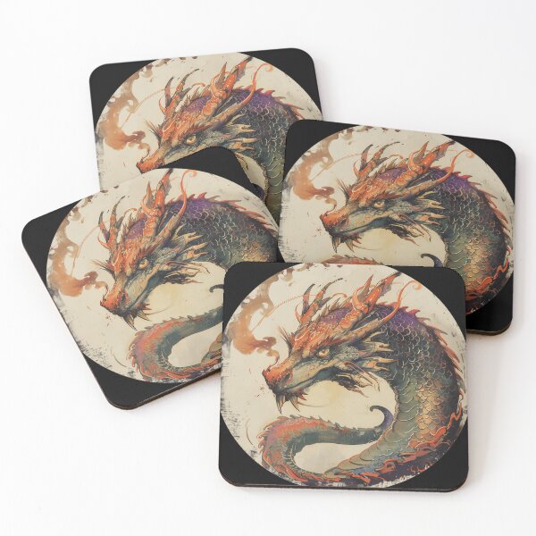 Item preview, Retro Vintage Fantasy Dragon | Black BG | Classic Dragon designed and sold by FantasySoul.