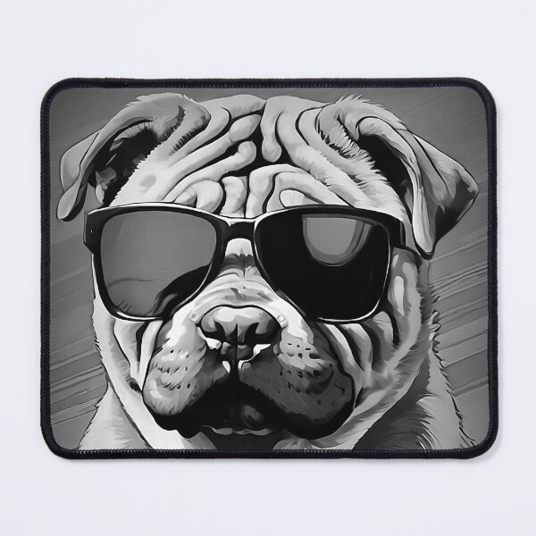 Item preview, Sharpei with sunglasses (Black & White) designed and sold by thesnakeater.