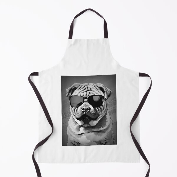 Item preview, Sharpei with sunglasses (Black & White) designed and sold by thesnakeater.