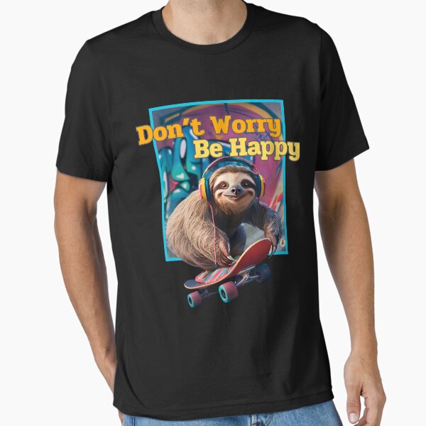 Item preview, A sloth with a headphone is having fun on a skateboard. designed and sold by CapricornX.