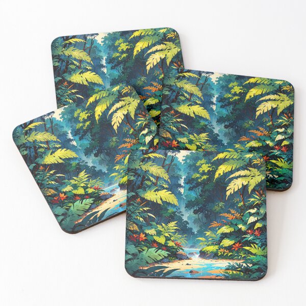 Item preview, Mysterious Jungle Paradise Waterfall Oasis in Lush Wilderness designed and sold by ArtComixHaven.