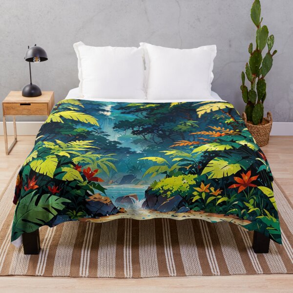 Item preview, Mysterious Jungle Paradise Waterfall Oasis in Lush Wilderness designed and sold by ArtComixHaven.