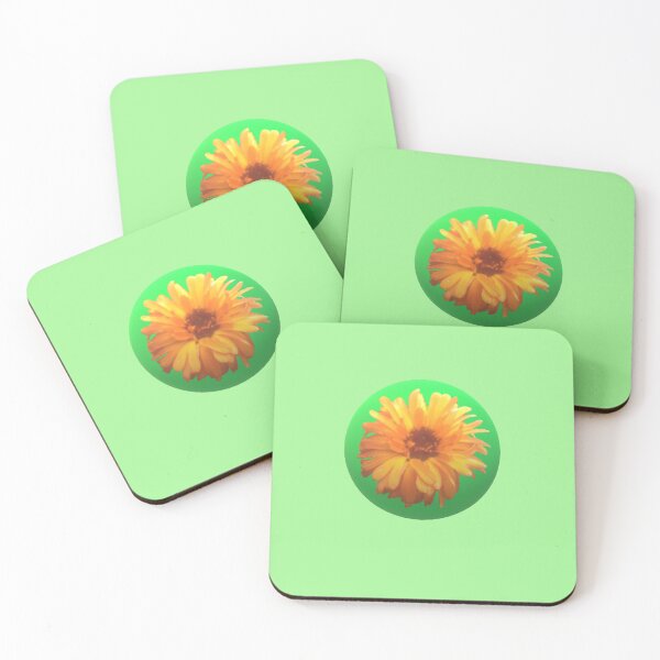 Item preview, marigold in green dot  designed and sold by miaterinka.