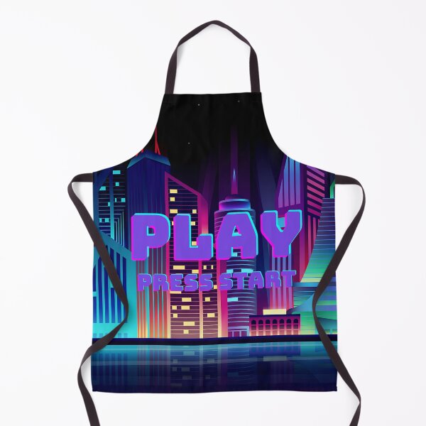 Item preview, Press Start Desk mat, Player 1, Player 2, Gamer desk mat, Cyberpunk theme, city theme, city scape, vegas, designed and sold by LakshmiLovesMe.