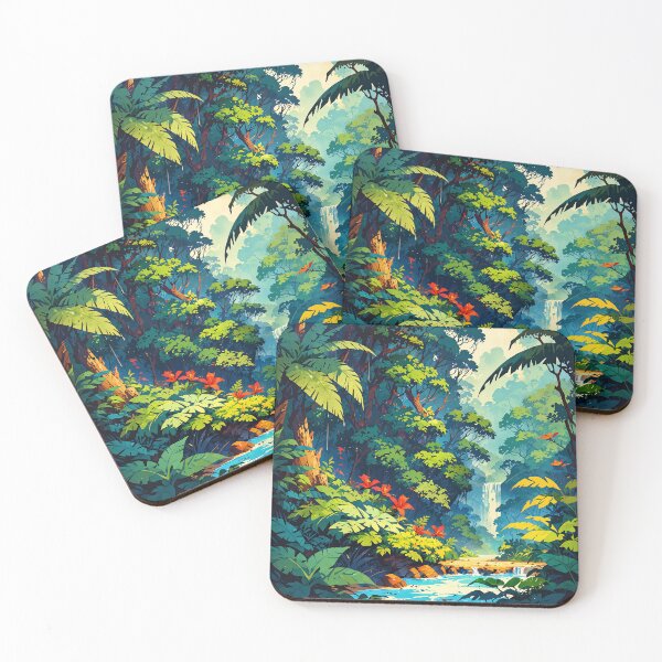 Item preview, Hidden Waterfall Oasis Discovering Tranquility in the Rainforest designed and sold by ArtComixHaven.