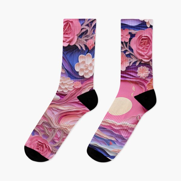 Item preview, Pastel Pink Floral Landscape Pattern designed and sold by bubblegoth.