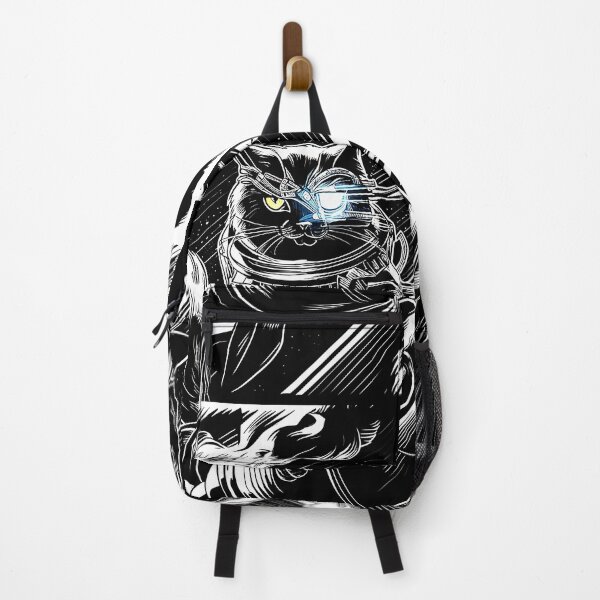 Item preview, Cat On A Rocket - Space Black And White designed and sold by karsad.