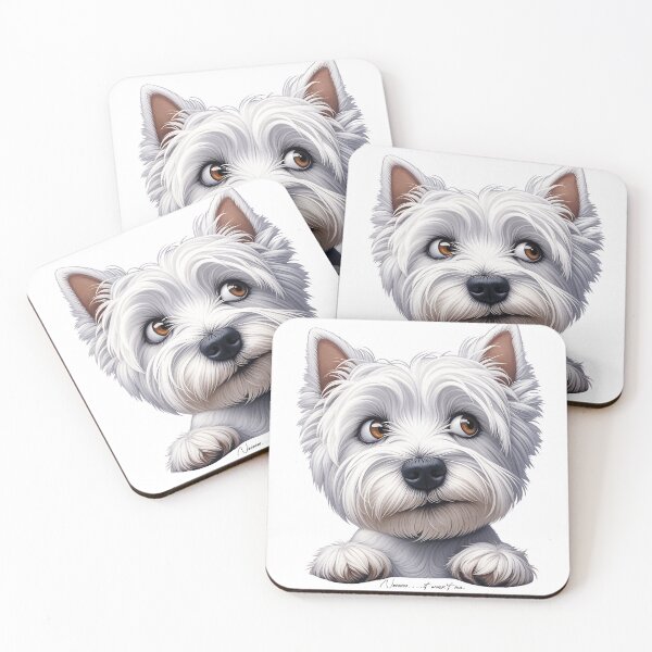 Item preview, West Highland White Terrier looking guilty designed and sold by WarmAndWestie.