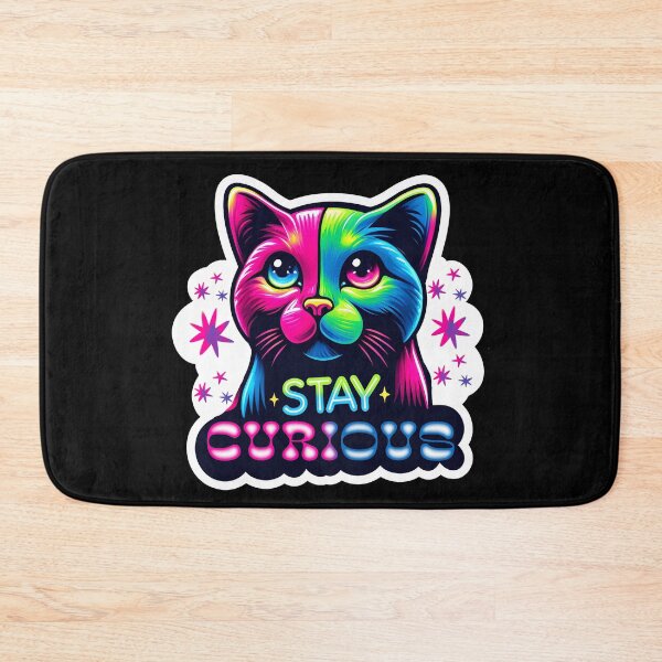 Item preview, Stay Curious - Neon Cat Artwork designed and sold by AdelkoDesigns.