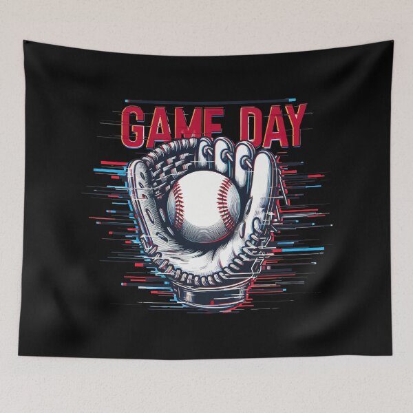 Item preview, Glitchy Game Day Vibes Baseball designed and sold by TomFrontierArt.