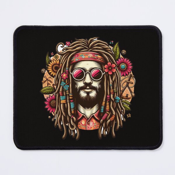 Item preview, RASTAMAN HIPPIE LOVE RASTA SUMMER FESTIVAL FLOWERS designed and sold by GingerWolfArt.