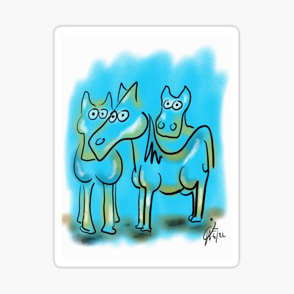 Tre Cavalli su sfondo celeste… Sticker