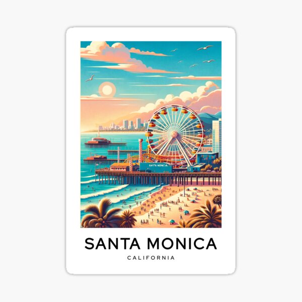 Artikel-Vorschau von Santa Monica, Kalifornien, USA, digitale Kunst, Poster, designt und verkauft von TravelMarvel.