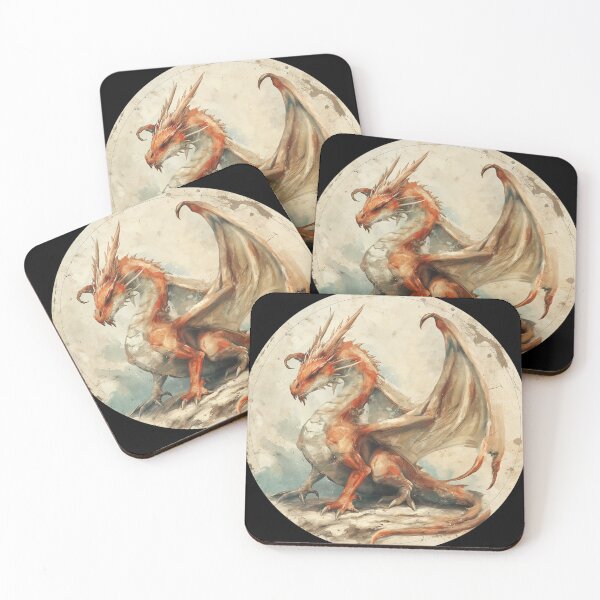 Item preview, Classic Fantasy Dragon | Black BG | Retro Dragon designed and sold by FantasySoul.