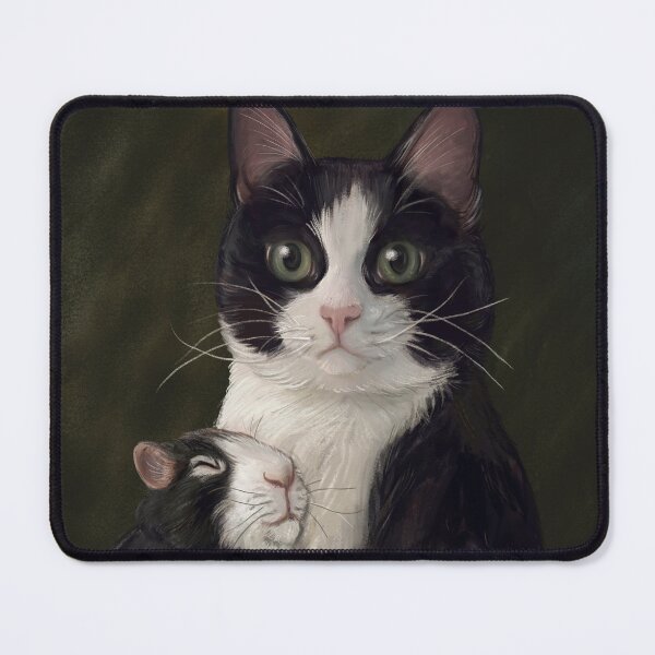 Aperçu de l'œuvre Portrait de chat et de cochon d'Inde de la famille choisie créée et vendue par lauragraves.