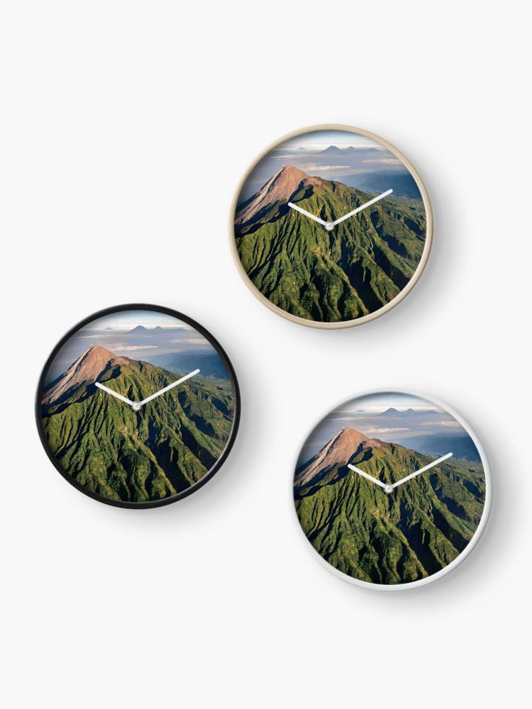 Thumbnail 3 of 4, Clock, Mount Merapi Volcano Indonesia designed and sold by Revulet.