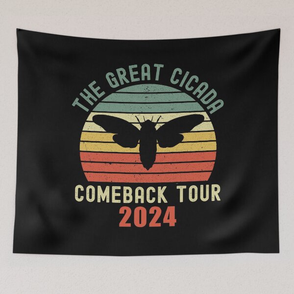Item preview, Cicada Double Emergence Comeback Tour 2024 Retro Design designed and sold by edesignprints.