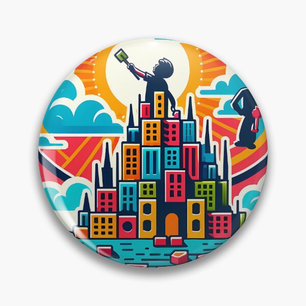 Item preview, Build Your Dreams - Colorful Inspirational Cityscape Art designed and sold by slavmod.