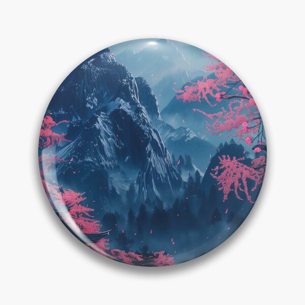 Item preview, Enchanted Glow: Japanese Neon Fantasy Illuminating a Mountain Lake Scene Where a Couple Finds Serenity designed and sold by Mullet Monkey.