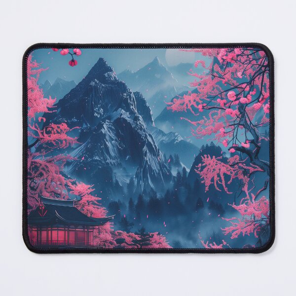 Item preview, Enchanted Glow: Japanese Neon Fantasy Illuminating a Mountain Lake Scene Where a Couple Finds Serenity designed and sold by Mullet Monkey.