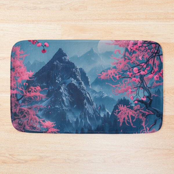Item preview, Enchanted Glow: Japanese Neon Fantasy Illuminating a Mountain Lake Scene Where a Couple Finds Serenity designed and sold by Mullet Monkey.