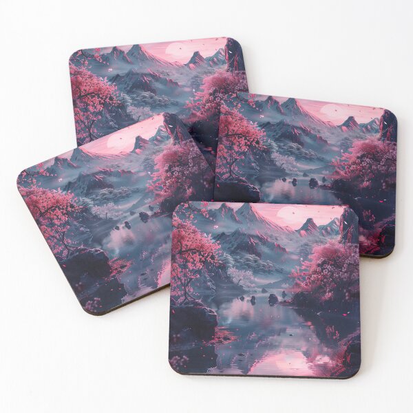 Item preview, Neon Oasis: A Couple's Tranquil Retreat by the Mountain Lake, Bathed in the Glowing Splendor of Fantasy designed and sold by Mullet Monkey.