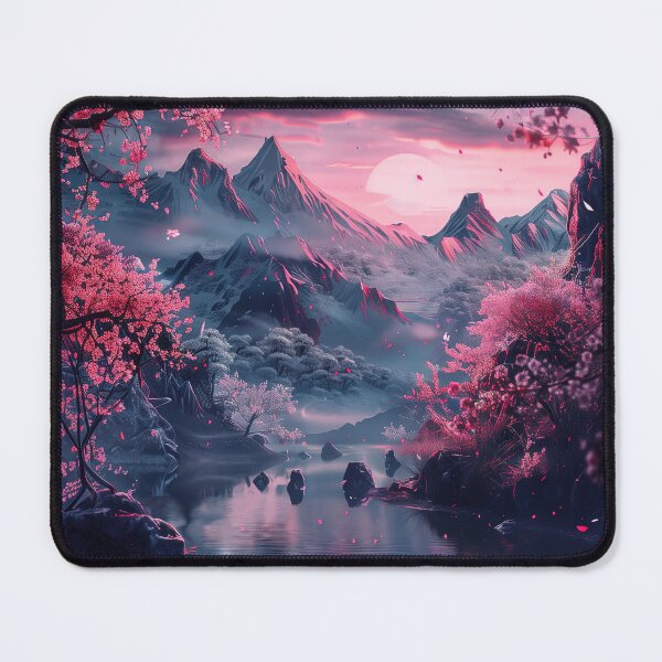 Item preview, Neon Oasis: A Couple's Tranquil Retreat by the Mountain Lake, Bathed in the Glowing Splendor of Fantasy designed and sold by Mullet Monkey.