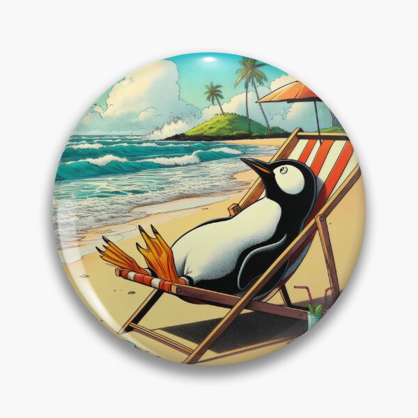 Item preview, Penguin on vacation. designed and sold by MyHappyArtShop.